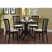 5 Pc Round Dining Table 4 Chairs Chair Set Cappuccino