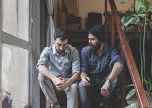 5 Useful Strategies for Successful Addiction Recovery men couple love conversation friends talk reflection difficult times worry hardship breakup sad heartache
