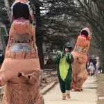 Watch Neighborhood Come Together for Hilarious Dino-Themed Social Distancing Parade