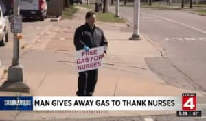 Man Uses His Savings to Fill Up Gas Tanks For Dozens of Nurses Heading to Nearby Hospital Man Uses His Savings to Fill Up Gas Tanks For Dozens of Nurses Heading to Nearby Hospital