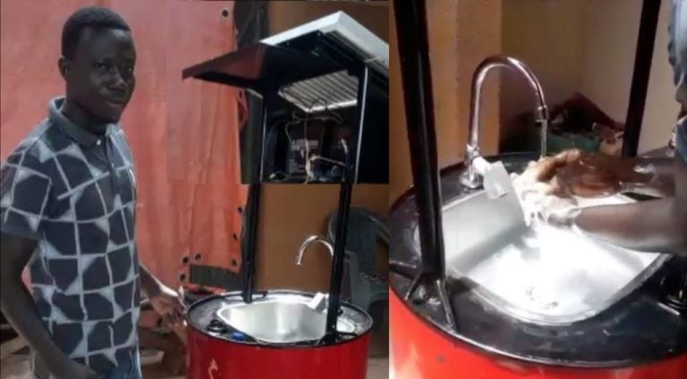 During Lockdown a Ghanaian Shoemaker Invented a Solar-Powered Hand-washing Basin to Encourage Sanitary Habits