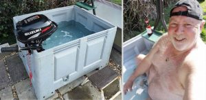 Friday Funnies: Bored Man Builds ‘Hillbilly Hot Tub’ Using an Old Fish Pond And a Boat Motor Friday Funnies: Bored Man Builds ‘Hillbilly Hot Tub’ Using an Old Fish Pond And a Boat Motor